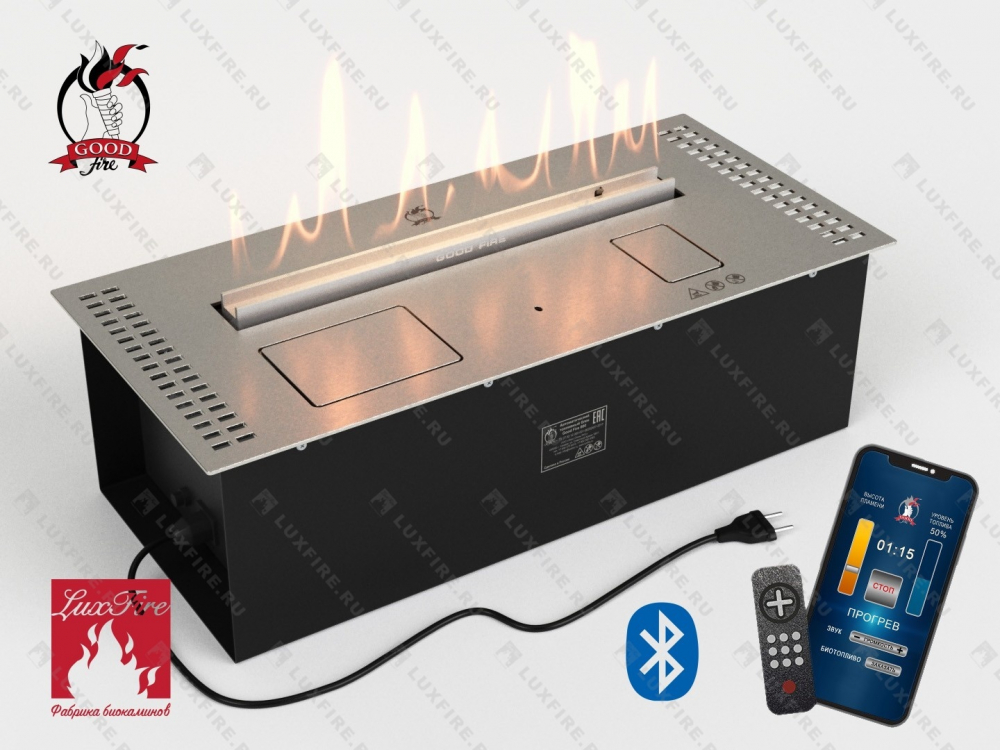 Автоматический биокамин LuxFire Smart Flame 600 RC INOX