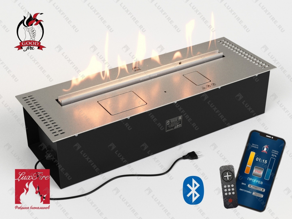 Автоматический биокамин LuxFire Smart Flame 800 RC INOX
